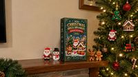 Advent calendar on a mantel next to a decorated Christmas tree