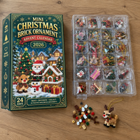 Inside the advent calendar: 24 numbered compartments of mini bricks